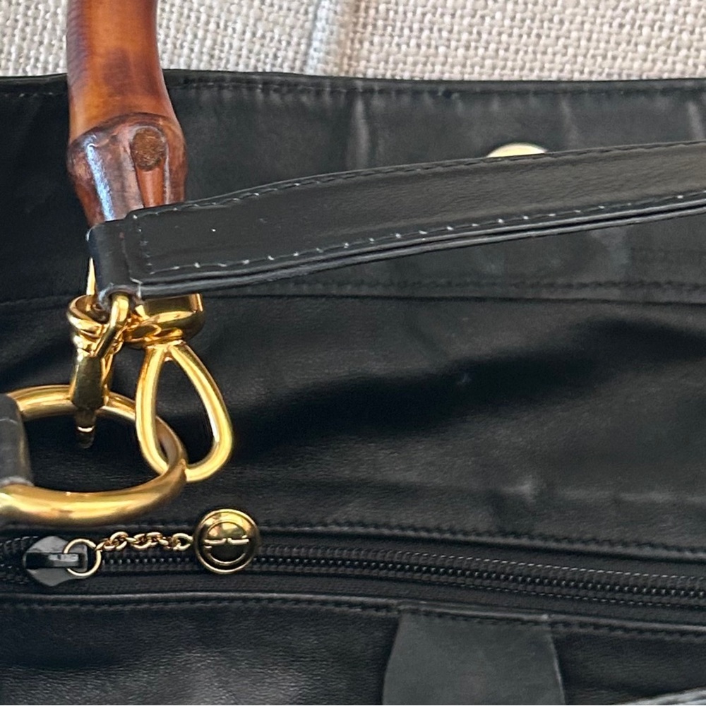GUCCI Leather 2-Way Hobo Bag, Bamboo Handle & Shoulder Strap, Tom Ford Era - Picture 6 of 8